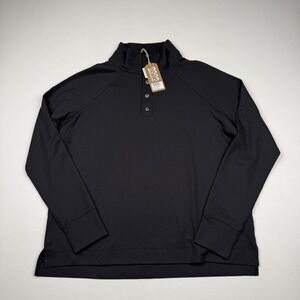 Duck Camp Pullover Womens Large Black Hill Country Outdoor Snap Shirt Wool Blend